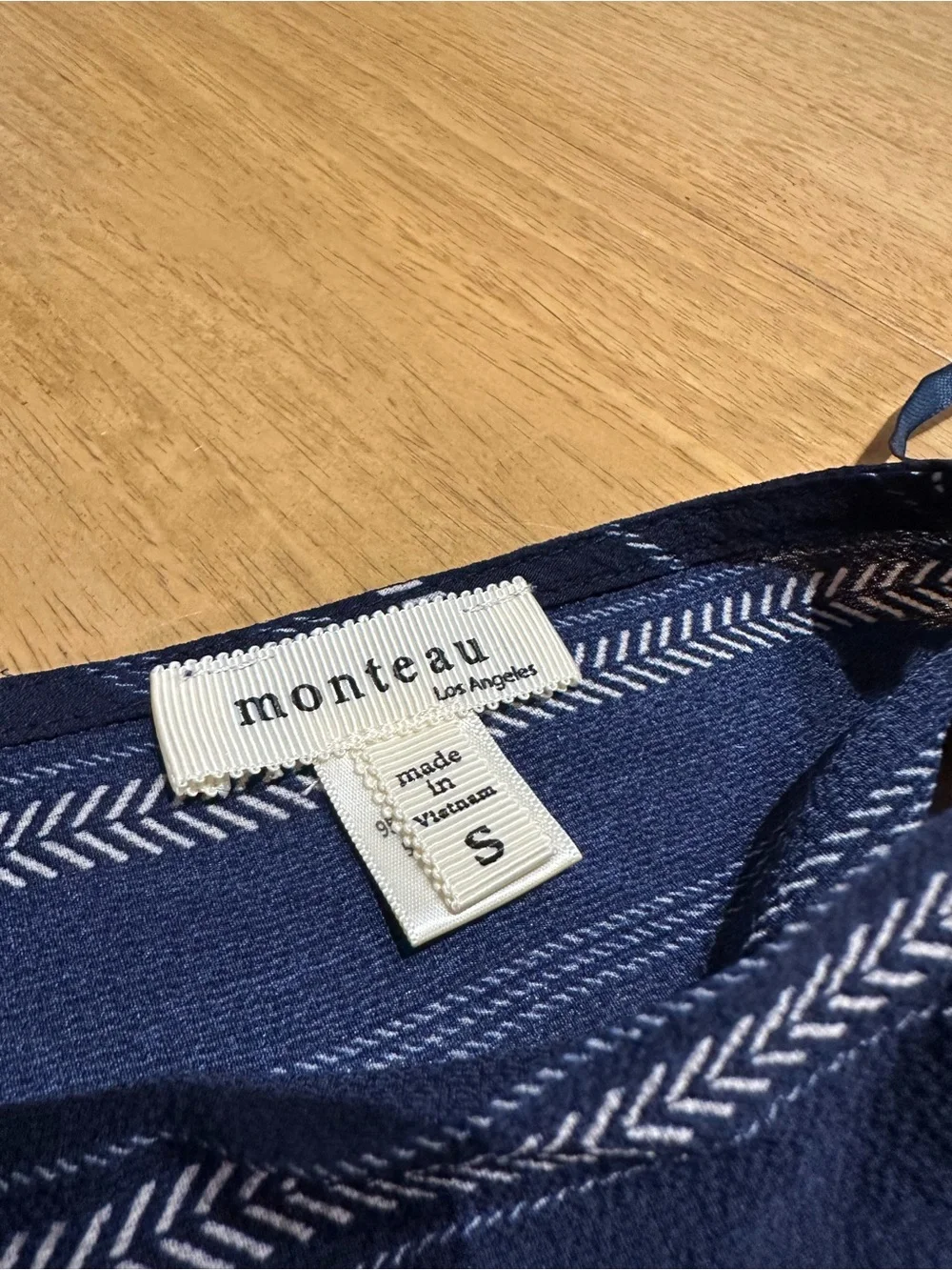 Monteau Navy and White Patterned Small Cropped Leg Jumpsuit